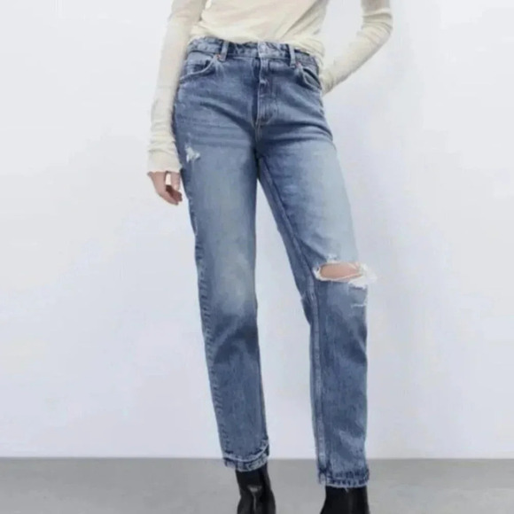 🆕 Zara Slim High Rise Ankle Jeans - Picture 1 of 11
